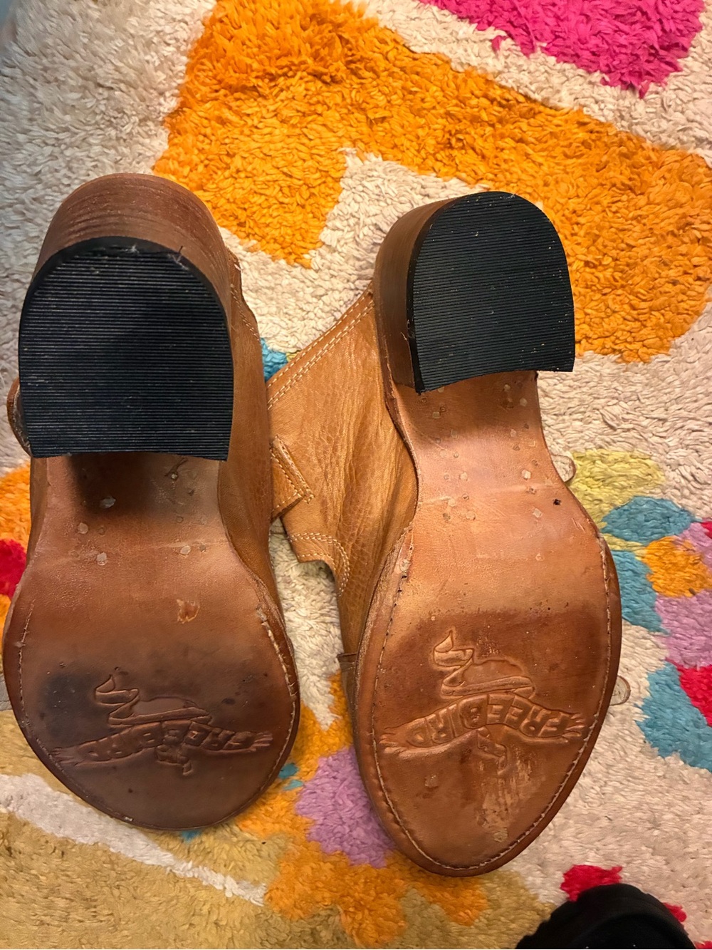 Women’s Tan Leather Buckle Slide Heeled Sandals - Picture 5 of 12